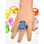 塑料卡通小孩儿童戒指女饰品，宝宝小公主钻石，可爱水晶宝石戒指礼物