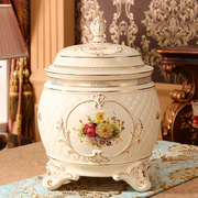 米缸米桶20斤10公斤装家用厨房收纳盒带，盖密封米粉储物罐欧式陶瓷