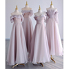 紫色伴娘服显瘦2023冬季婚礼小众高级姐妹，团礼服裙女大气长款