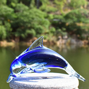 玻璃海豚琉璃家居酒柜创意装饰工艺品小摆件鱼缸造景海洋动物