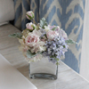 ladylike玫瑰绣球假花仿真花，绢花玻璃瓶套装，组合卧室花艺摆件