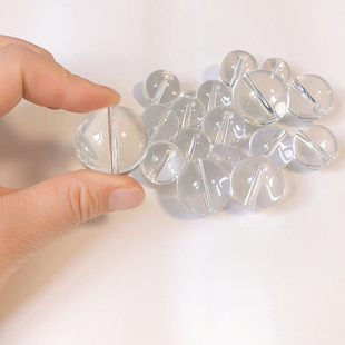 带孔水晶球透明白玻璃，圆球打针孔小孔小号，手工串珠diy饰品配件