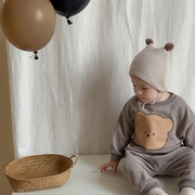 儿童秋款套装韩版童装2023秋季婴儿熊头套装，宝宝秋装两件套