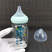 婴幼儿防爆晶钻玻璃奶瓶，180ml宽口径宝宝喂奶十字，孔3个月以上通用
