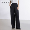 蒲pukka原创设计女裤，2024春装休闲运动阔腿宽松显瘦直筒长裤
