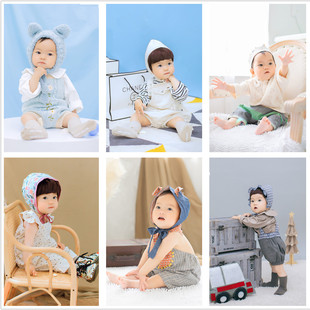 韩版儿童装摄影服装百天宝宝周岁，男女宝宝拍照相主题影楼写真