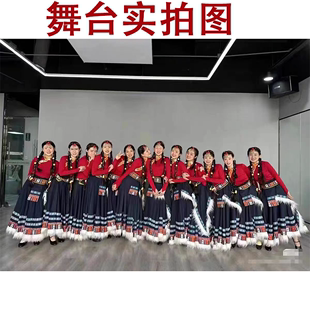 藏族舞蹈服装半身裙藏族练习裙藏族舞蹈演出服藏族课堂训练大摆裙