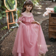 童装公主裙蓬蓬女童晚礼服无袖钢琴演出服夏季中小童儿童婚纱礼服