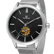 国产富西尼手表防水机械表，指针式镂空自动男士陀飞轮表带清新腕表