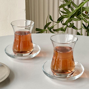 土耳其咖啡杯红茶杯碟套装玻璃杯欧式下午茶花茶杯萃取小杯子配碟