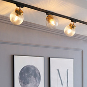 美式氛围led轨道灯玻璃家用客厅，厨房2米明装滑轨复古个性照明射灯