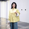 (繁楼)黄色新中式，上衣双穿重缎春季真丝外套，深圳南油高端女装
