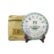 大益普洱茶 7542生茶饼2007年批次随机17年陈老茶357g*7饼一提装