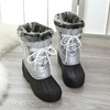 Phibee进口加厚防滑雪地靴童鞋冬季中筒平跟亲子鞋
