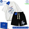NASA联名梵高星空夏季运动套装男T恤2023潮流时尚洋气宽松女