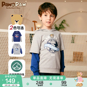 PawinPaw卡通小熊童装秋男童卫衣连帽假两件时尚运动风