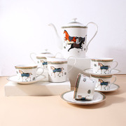 雅龙家居罗马咖啡具，套装下午茶咖啡杯子古典欧式轻奢咖啡杯碟