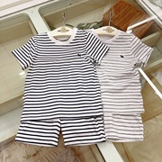 23夏出口韩国童装男女儿童宝宝，纯棉简约条纹，短袖t恤休闲套装
