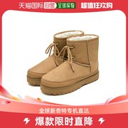 韩国直邮23.65VENT.2 TAN 雪地靴短靴平底靴米色冬季系带毛绒