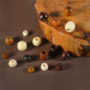 50颗装木珠子咖啡色串珠，散珠子服装工艺品辅料，配件diy木珠佛珠