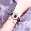 古欧石英手表同款镂空潮流女会时尚皮带真皮白色日历国产腕表
