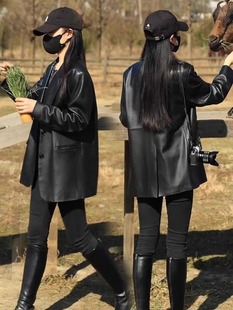 2023秋休闲皮衣外套女士韩版机车服，宽松时尚黑色，小西装pu夹克