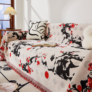 沙发巾一整张全盖中古风客厅红木沙发坐垫全包式四季通用沙发盖布