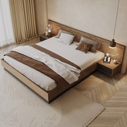 毕斐尔板式床榻榻米储物床1.8米现代简约北欧床，民宿双人床日式床