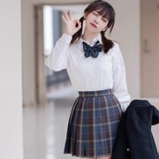 纯白衬衫jk长袖女学生上衣基础款夏制服衬衣尖圆领大码寸衫长袖