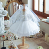 女童2024洛丽塔公主裙六一儿童，表演连衣裙婚礼花童礼服白色tutu裙