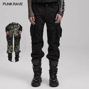 小破亚文化 PUNK RAVE pr朋克状态原创男装 机能风接头小脚工装裤
