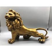 纯铜狮子家居办公室吉祥物摆设黄铜狮子客厅电视柜装饰品狮子摆件