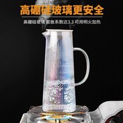 生产冷水壶高硼硅玻璃凉水壶，大容量加厚水壶，开水杯套装茶壶