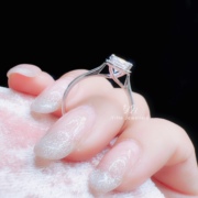 守护一生莫桑石钻戒女简洁光戒臂设计925银结婚求婚钻戒指