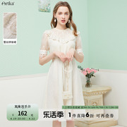 直降6折！Artka阿卡法式雪纺白色连衣裙气质蕾丝设计感小众裙子