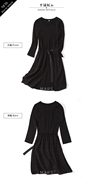mars家韩国设计镂空蕾丝不对称裙摆小高腰，显瘦秋季针织连衣裙