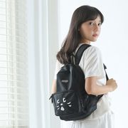 日本惊讶猫咪ne-net可爱女生黑色猫咪双肩包旅行子母收纳袋小背包