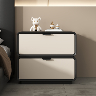 实木床头柜简约现代小型轻奢奶油风床头收纳卧室家用储物床边柜