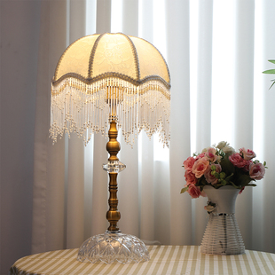 创意法式田园装饰台灯，结婚卧室温馨床头灯公主，风调光美式乡村灯具