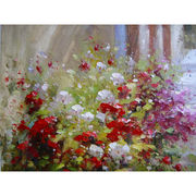 手绘油画客厅，装饰画无框画xmjm-70地中海，花园油画