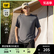 凉感CAT卡特24春夏男户外Coolmax科技印花美式短袖T恤