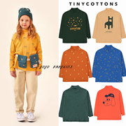 4N Tinycottons 21AW 儿童半高领衫柔软舒适纯棉长袖T恤休闲衣