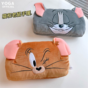 正版猫和老鼠汤姆猫杰瑞鼠毛绒手暖抱枕可爱卡通情侣手捂礼物