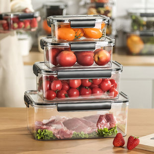 保鲜盒食品级专用冰箱收纳盒透明密封盒冷冻防潮蔬菜水果盒子商用
