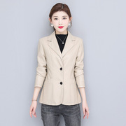 24春季时尚简约短款皮衣女韩版显瘦机车，皮夹克洋气大码绵羊皮外套