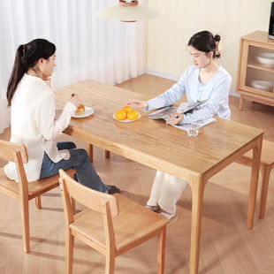 繁丰橡木餐桌全实木餐桌椅组合长方形吃饭小桌餐厅饭桌家用小户型