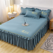 床裙式床罩单件防尘保护套1.5m1.8米2床笠床单防滑床套罩暖阳绿15