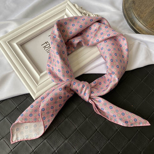 特别美的粉色斜纹绸真丝围巾中方巾  女士西装小领巾桑蚕丝丝巾