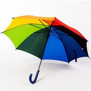 七彩儿童伞长柄雨伞自动彩虹伞晴雨，两用伞可爱太阳伞遮阳伞少年伞