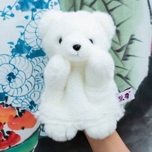 海洋馆白色北极熊玩偶气囊，叫叫公仔鲸鱼，企鹅手偶宝宝熊猫迷你玩偶